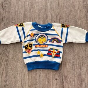 Vintage 90s Sesame Street Babies Elmo Big Bird Crewneck sweatshirt Sz 12 MOS